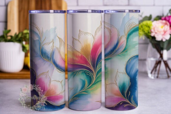 Abstract Watercolor Floral 20oz Tumbler