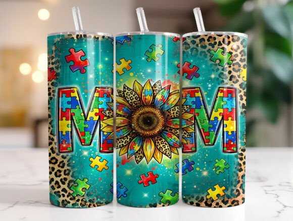 Autism Puzzle Sunflower Mom Tumbler Wrap Review