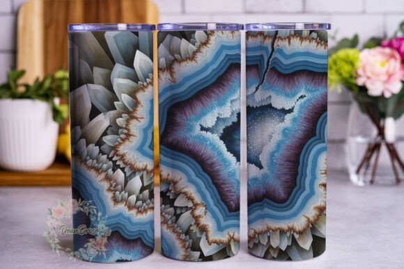 Blue Agate Geode Crystal 20oz Tumbler