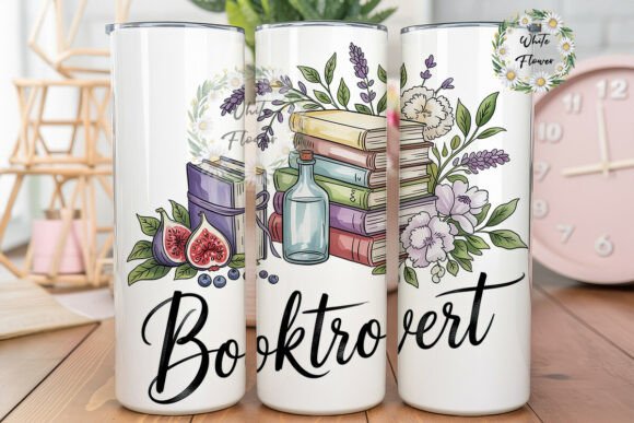 Booktrovert Floral Fig 20oz Tumbler Wrap