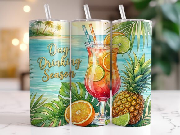 Day Drinking Season Beach Tumbler Wrap
