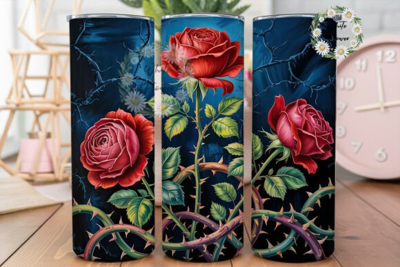 Dramatic Red Roses Floral Skinny Tumbler Review