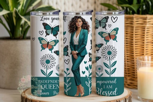 Empowered Woman Teal Butterfly Tumbler Review