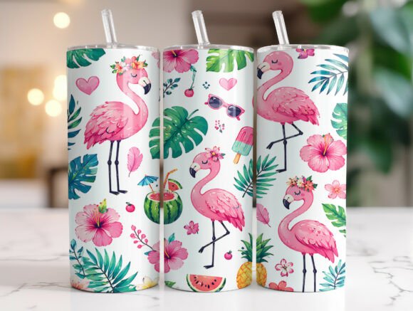 Flamingo 20oz Skinny Tumbler Sublimation