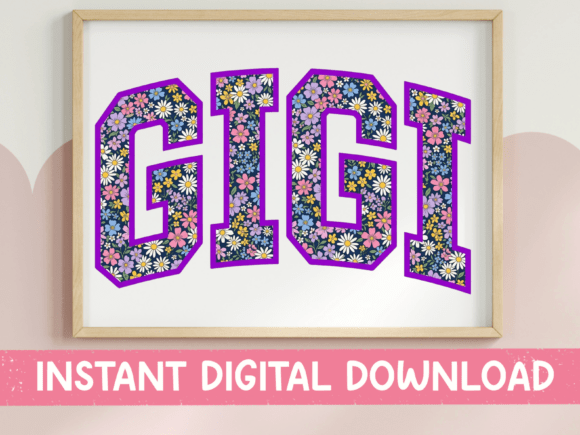 Floral Gigi Arched SVG PNG