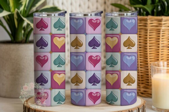 Glossy Card Suits Tiles 20oz Tumbler Design Review