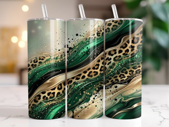 Green Gold Leopard Abstract Glam Tumbler Review