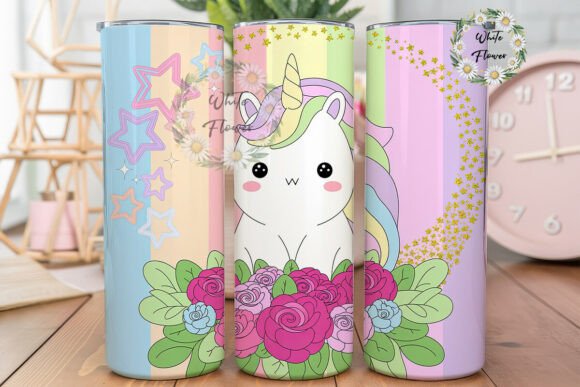 Kawaii Unicorn Floral Stars 20oz Tumbler Review