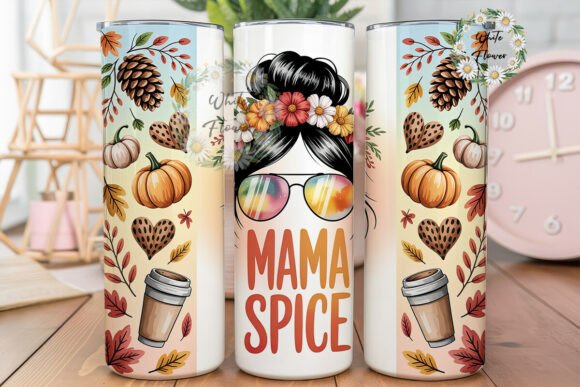 Mama Spice Autumn Tumbler Wrap PNG