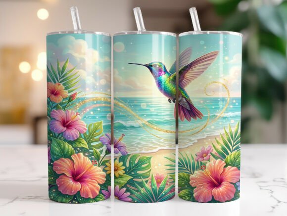 Ocean Hummingbird Floral Beach Tumbler: A Designer's Review