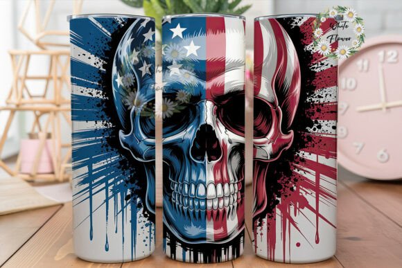 Patriotic Skull Grunge 20oz Tumbler Wrap Review