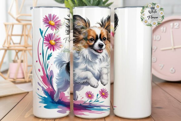 Playful Papillon Watercolor 20oz Tumbler