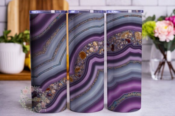 Purple Gold Agate Geode 20oz Tumbler