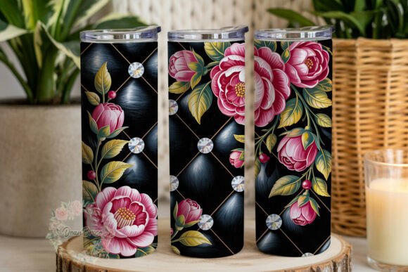Review: Elegant Pink Floral Quilted 20oz Tumbler Design