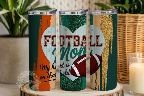 Review: Football Mom Glitter 20oz Tumbler Wrap Design
