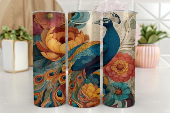 Review: Peacock Tumbler Wrap PNG Floral 20oz for Embroidery