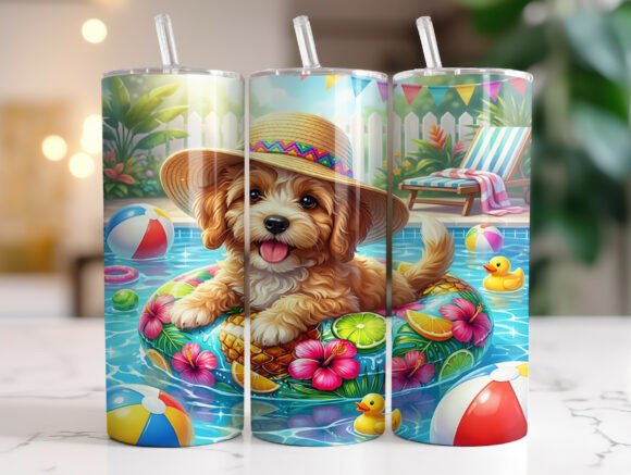 Review: Summer Puppy Pool Float Tumbler PNG