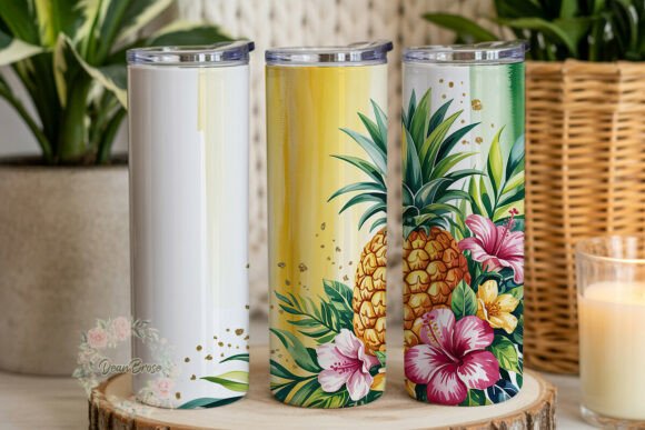 Review: Tropical Pineapple Glitter 20oz Tumbler Design