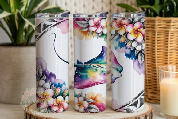 Review: Watercolor Stingray Floral 20oz Tumbler Design