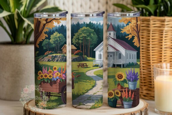 Rustic Country Church Autumn Tumbler Review