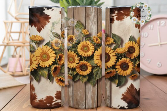 Rustic Sunflower Cowhide 20oz Tumbler