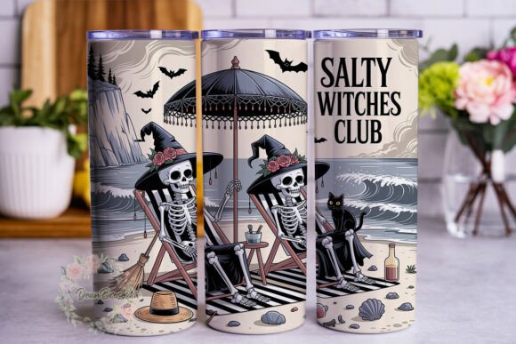 Salty Witches Club Beach Tumbler PNG