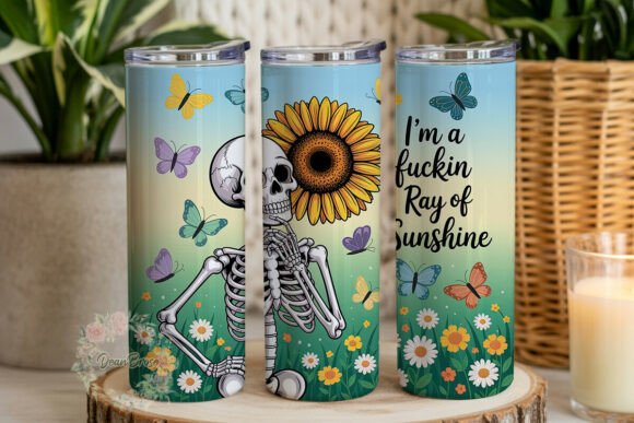 Sassy Skeleton Sunflower 20oz Tumbler Design Review