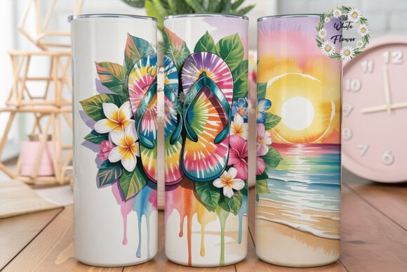 Tropical Flip Flops Sunset 20oz Tumbler