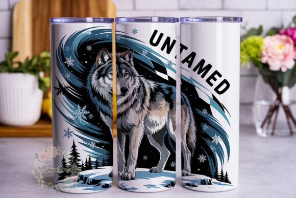 Untamed Winter Wolf 20oz Tumbler Wrap