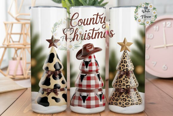 Western Christmas Tree 20oz Tumbler Wrap